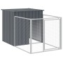 Caseta perros con corral acero galvanizado gris 110x813x110 cm de vidaXL, Casetas para perros - Ref: Foro24-3189081, Precio: ...