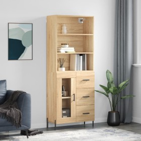 Aparador alto madera contrachapada color roble 69,5x34x180 cm de vidaXL, Aparadores - Ref: Foro24-3189520, Precio: 163,99 €, ...