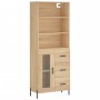 Aparador alto madera contrachapada color roble 69,5x34x180 cm de vidaXL, Aparadores - Ref: Foro24-3189520, Precio: 168,24 €, ...