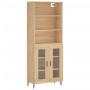 Tall plywood oak-colored highboard 69.5x34x180 cm by vidaXL, Sideboards - Ref: Foro24-3189336, Price: 152,84 €, Discount: %