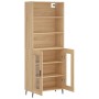 Tall plywood oak-colored highboard 69.5x34x180 cm by vidaXL, Sideboards - Ref: Foro24-3189336, Price: 152,84 €, Discount: %