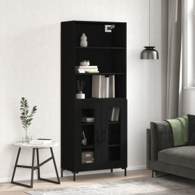 Tall black plywood sideboard 69.5x34x180 cm by vidaXL, Sideboards - Ref: Foro24-3189318, Price: 144,99 €, Discount: %