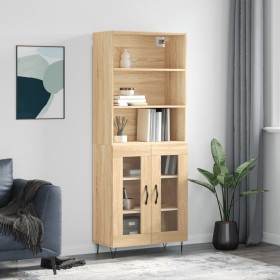 Aparador alto madera contrachapada color roble 69,5x34x180 cm de vidaXL, Aparadores - Ref: Foro24-3189312, Precio: 135,99 €, ...