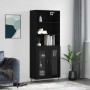 Tall black plywood sideboard 69.5x34x180 cm by vidaXL, Sideboards - Ref: Foro24-3189310, Price: 147,29 €, Discount: %