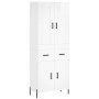 Aparador alto madera contrachapada blanco brillo 69,5x34x180 cm de vidaXL, Aparadores - Ref: Foro24-3199883, Precio: 171,57 €...