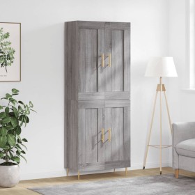 Aparador alto madera contrachapada gris sonoma 69,5x34x180 cm de vidaXL, Aparadores - Ref: Foro24-3199679, Precio: 136,99 €, ...