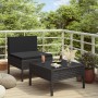 Set de muebles de jardín 2 pzas y cojines ratán sintético negro de vidaXL, Conjuntos de jardín - Ref: Foro24-3203499, Precio:...