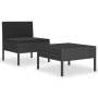 Set de muebles de jardín 2 pzas y cojines ratán sintético negro de vidaXL, Conjuntos de jardín - Ref: Foro24-3203499, Precio:...