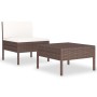 Set muebles de jardín 2 piezas y cojines ratán sintético marrón de vidaXL, Conjuntos de jardín - Ref: Foro24-3203500, Precio:...