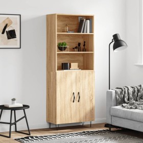 Aparador alto madera contrachapada color roble 69,5x34x180 cm de vidaXL, Aparadores - Ref: Foro24-3189248, Precio: 132,07 €, ...