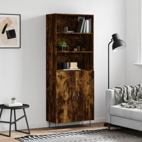 Tall smoked oak plywood highboard 69.5x34x180 cm by vidaXL, Sideboards - Ref: Foro24-3189250, Price: 129,37 €, Discount: %