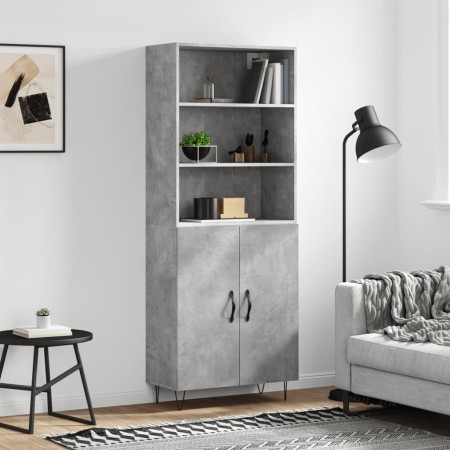 Concrete gray plywood tall sideboard 69.5x34x180 cm by vidaXL, Sideboards - Ref: Foro24-3189249, Price: 127,53 €, Discount: %