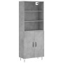 Concrete gray plywood tall sideboard 69.5x34x180 cm by vidaXL, Sideboards - Ref: Foro24-3189249, Price: 127,53 €, Discount: %