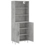 Aparador alto madera contrachapada gris hormigón 69,5x34x180 cm de vidaXL, Aparadores - Ref: Foro24-3189249, Precio: 126,99 €...