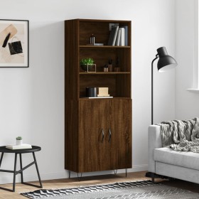 Tall brown oak plywood sideboard 69.5x34x180 cm by vidaXL, Sideboards - Ref: Foro24-3189252, Price: 133,14 €, Discount: %