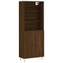 Aparador alto madera contrachapada marrón roble 69,5x34x180 cm de vidaXL, Aparadores - Ref: Foro24-3189252, Precio: 133,14 €,...