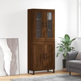 Tall oak brown plywood sideboard 69.5x34x180 cm by vidaXL, Sideboards - Ref: Foro24-3198368, Price: 164,08 €, Discount: %