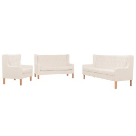 3-teilige Sofagarnitur aus cremeweißem Stoff von vidaXL, Sofas - Ref: Foro24-274931, Preis: 994,99 €, Rabatt: %