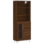 Aparador alto madera contrachapada marrón roble 69,5x34x180 cm de vidaXL, Aparadores - Ref: Foro24-3189508, Precio: 152,00 €,...