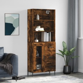 Tall smoked oak plywood sideboard 69.5x34x180 cm by vidaXL, Sideboards - Ref: Foro24-3189522, Price: 161,56 €, Discount: %