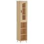 Aparador de madera contrachapada roble Sonoma 34,5x34x180 cm de vidaXL, Aparadores - Ref: Foro24-3199340, Precio: 88,52 €, De...