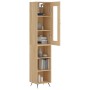 Aparador de madera contrachapada roble Sonoma 34,5x34x180 cm de vidaXL, Aparadores - Ref: Foro24-3199340, Precio: 88,52 €, De...