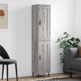 Aparador alto madera contrachapada gris Sonoma 34,5x34x180 cm de vidaXL, Aparadores - Ref: Foro24-3200471, Precio: 102,99 €, ...