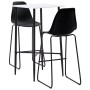 High table and stools set 3 pieces black plastic by vidaXL, Furniture sets for kitchens and dining rooms - Ref: Foro24-305130...