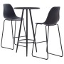 High table and stools set 3 pieces black plastic by vidaXL, Furniture sets for kitchens and dining rooms - Ref: Foro24-279714...