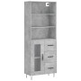 Concrete gray plywood tall sideboard 69.5x34x180 cm by vidaXL, Sideboards - Ref: Foro24-3189505, Price: 145,99 €, Discount: %