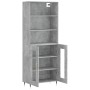 Aparador alto madera contrachapada gris hormigón 69,5x34x180 cm de vidaXL, Aparadores - Ref: Foro24-3189297, Precio: 140,72 €...