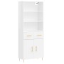 Aparador alto madera contrachapada blanco brillo 69,5x34x180 cm de vidaXL, Aparadores - Ref: Foro24-3200507, Precio: 135,64 €...