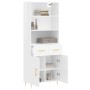 Aparador alto madera contrachapada blanco brillo 69,5x34x180 cm de vidaXL, Aparadores - Ref: Foro24-3200507, Precio: 135,64 €...