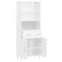 Aparador alto madera contrachapada blanco brillo 69,5x34x180 cm de vidaXL, Aparadores - Ref: Foro24-3200507, Precio: 135,64 €...