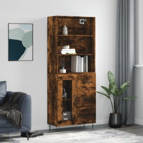 Tall smoked oak plywood sideboard 69.5x34x180 cm by vidaXL, Sideboards - Ref: Foro24-3189506, Price: 145,99 €, Discount: %