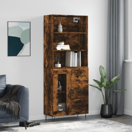 Tall smoked oak plywood sideboard 69.5x34x180 cm by vidaXL, Sideboards - Ref: Foro24-3189506, Price: 149,27 €, Discount: %