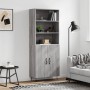 Aparador alto madera contrachapada gris sonoma 69,5x34x180 cm de vidaXL, Aparadores - Ref: Foro24-3189251, Precio: 132,99 €, ...