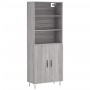 Aparador alto madera contrachapada gris sonoma 69,5x34x180 cm de vidaXL, Aparadores - Ref: Foro24-3189251, Precio: 132,99 €, ...