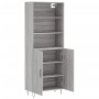 Aparador alto madera contrachapada gris sonoma 69,5x34x180 cm de vidaXL, Aparadores - Ref: Foro24-3189251, Precio: 132,99 €, ...