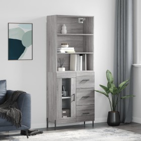 Aparador alto madera contrachapada gris sonoma 69,5x34x180 cm de vidaXL, Aparadores - Ref: Foro24-3189523, Precio: 167,99 €, ...