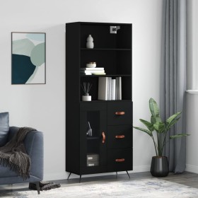 Aparador alto madera contrachapada negro 69,5x34x180 cm de vidaXL, Aparadores - Ref: Foro24-3189478, Precio: 160,99 €, Descue...