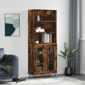 Tall smoked oak plywood sideboard 69.5x34x180 cm by vidaXL, Sideboards - Ref: Foro24-3189314, Price: 130,99 €, Discount: %