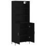 Aparador alto madera contrachapada negro 69,5x34x180 cm de vidaXL, Aparadores - Ref: Foro24-3189254, Precio: 153,78 €, Descue...