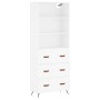 Aparador alto madera contrachapada blanco 69,5x34x180 cm de vidaXL, Aparadores - Ref: Foro24-3189349, Precio: 167,92 €, Descu...