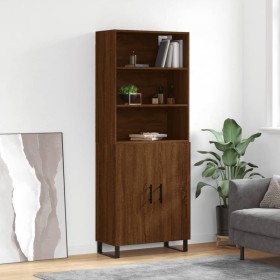 Tall brown oak plywood sideboard 69.5x34x180 cm by vidaXL, Sideboards - Ref: Foro24-3189284, Price: 147,57 €, Discount: %