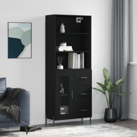 Tall black plywood sideboard 69.5x34x180 cm by vidaXL, Sideboards - Ref: Foro24-3189518, Price: 175,30 €, Discount: %