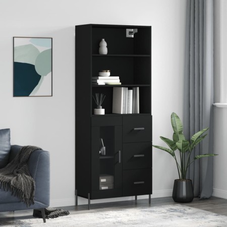 Tall black plywood sideboard 69.5x34x180 cm by vidaXL, Sideboards - Ref: Foro24-3189518, Price: 175,30 €, Discount: %