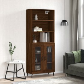 Tall oak brown plywood sideboard 69.5x34x180 cm by vidaXL, Sideboards - Ref: Foro24-3189340, Price: 149,25 €, Discount: %