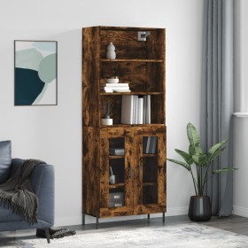 Tall smoked oak plywood sideboard 69.5x34x180 cm by vidaXL, Sideboards - Ref: Foro24-3189330, Price: 142,21 €, Discount: %