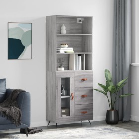 Aparador alto madera contrachapada gris sonoma 69,5x34x180 cm de vidaXL, Aparadores - Ref: Foro24-3189483, Precio: 153,99 €, ...